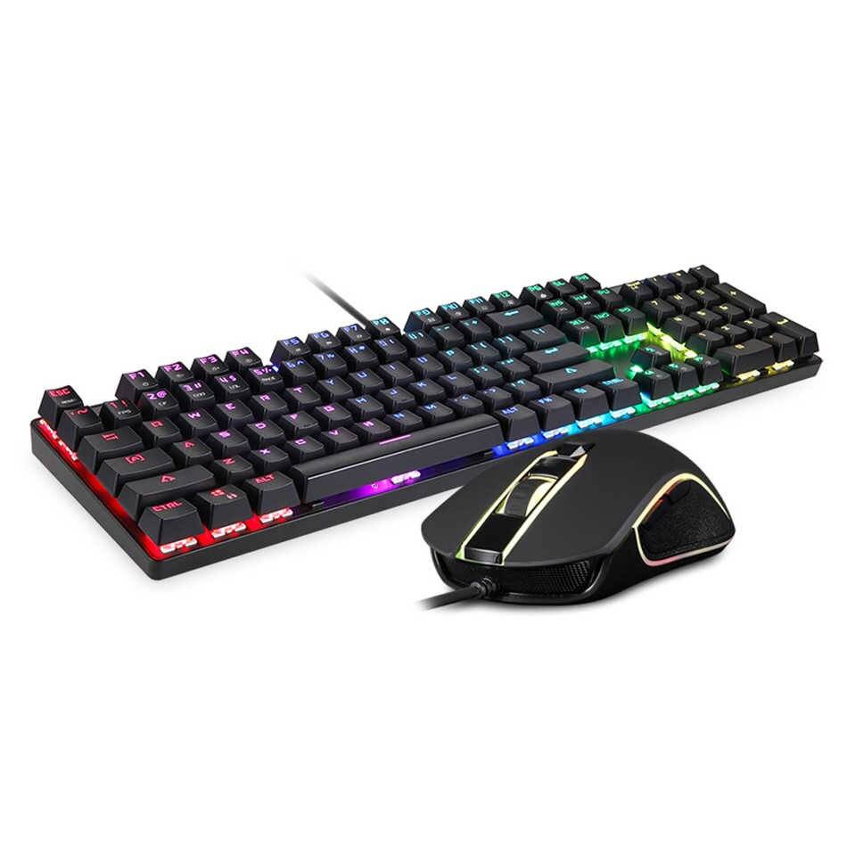 Kit tastatura si mouse gaming Motospeed CK888, Conexiune USB, Iluminare RGB, Cablu 1.7 m Motospeed imagine noua idaho.ro