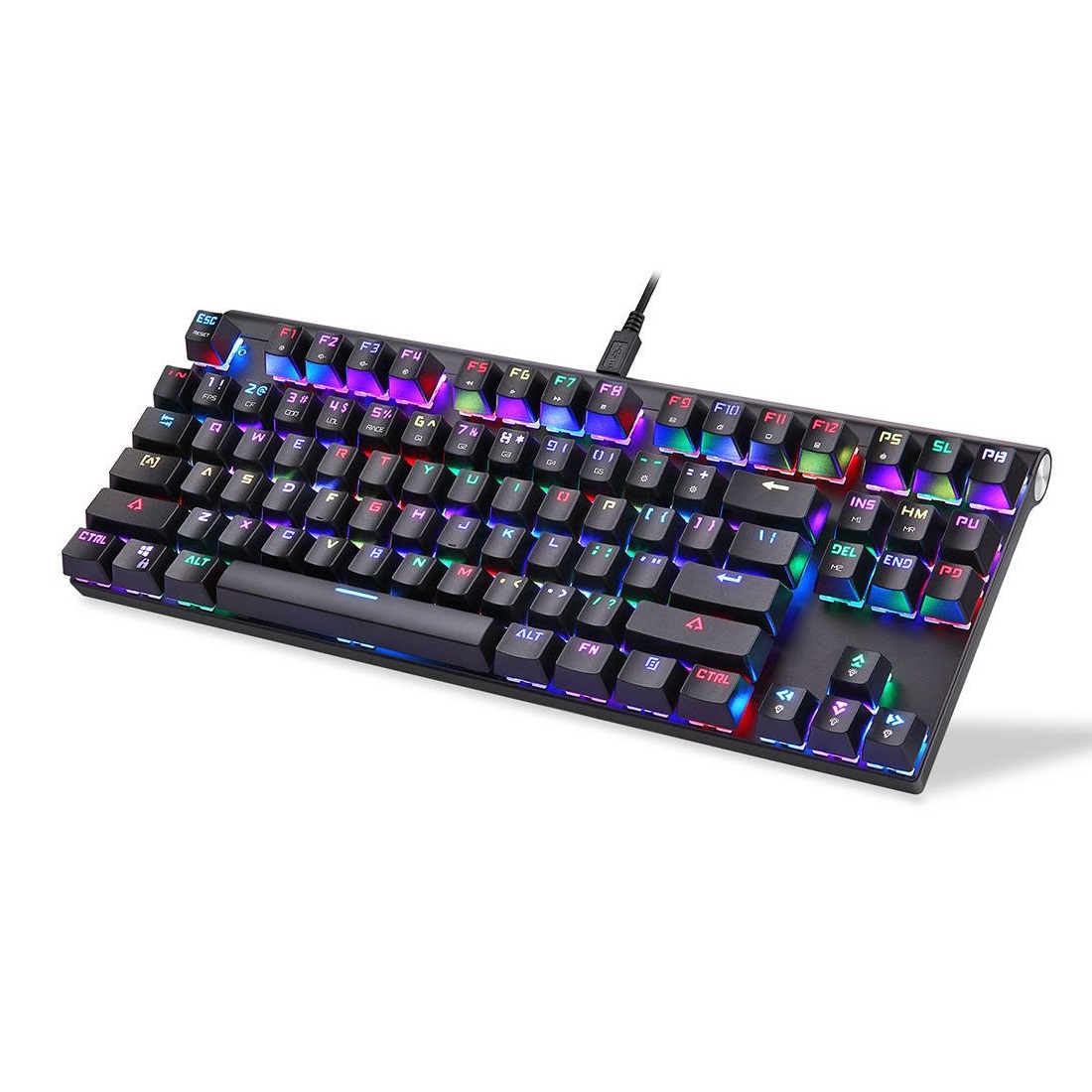 Tastatura Gaming Motospeed CK101, Iluminare RGB, Conexiune USB, Lungime cablu 1.5 m
