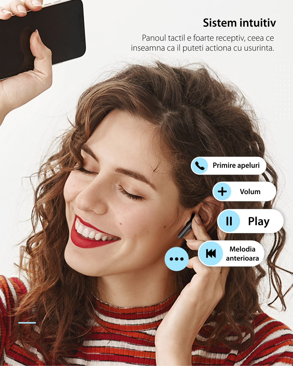 Casti in-Ear Blitzwolf BW-FYE5S, Negru, Bluetooth 5.0, Distanta transmisie 10 m, Compatibilitate universala