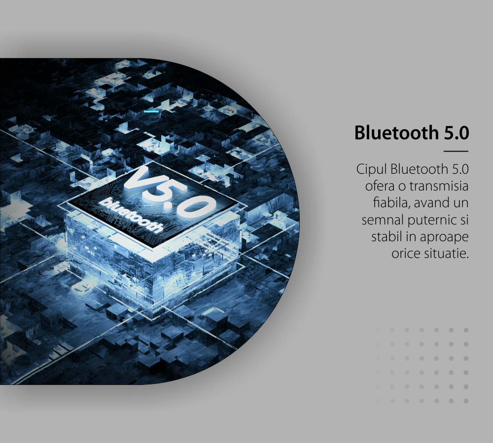 Casti in-Ear Blitzwolf BW-FLB2, Negru, Sonorizare 7.1, Charging box 100 mAh, Conexiune Bluetooth 5.0