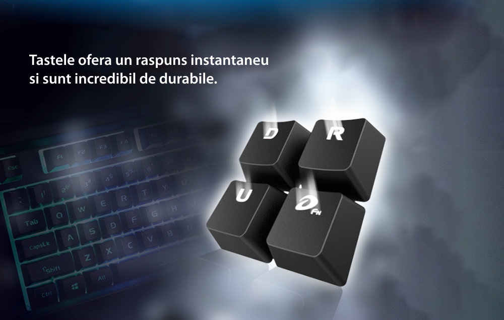 Tastatura Gaming Dareu LK145, Lungime cablu 1.8 m, Iluminare RGB, Conexiune USB