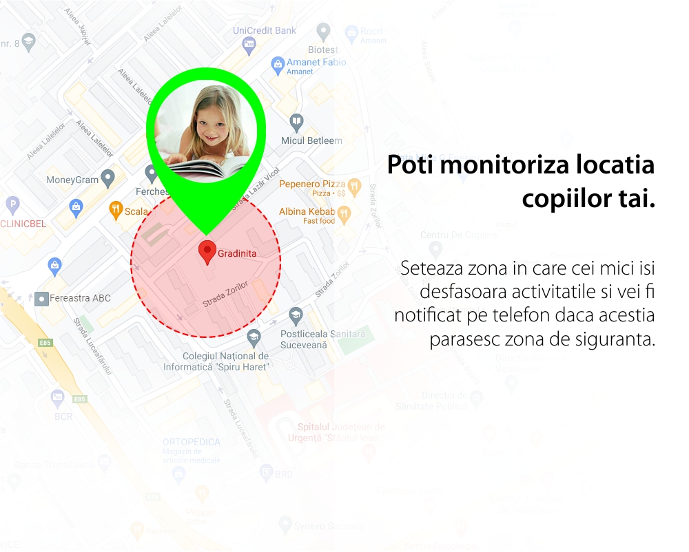 Ceas Smartwatch Pentru Copii YQT-T16-1, Cartela SIM, Functii de monitorizare, Camera, Apelare video, SOS, Perimetru siguranta, Comunicare bidirectionala, Contacte, Albastru