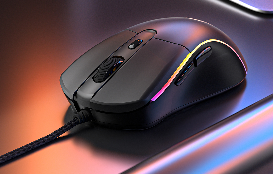 Mouse Gaming Dareu A960, Iluminare RGB, 18000 DPI, Conexiune USB, Cablu 1.8 m