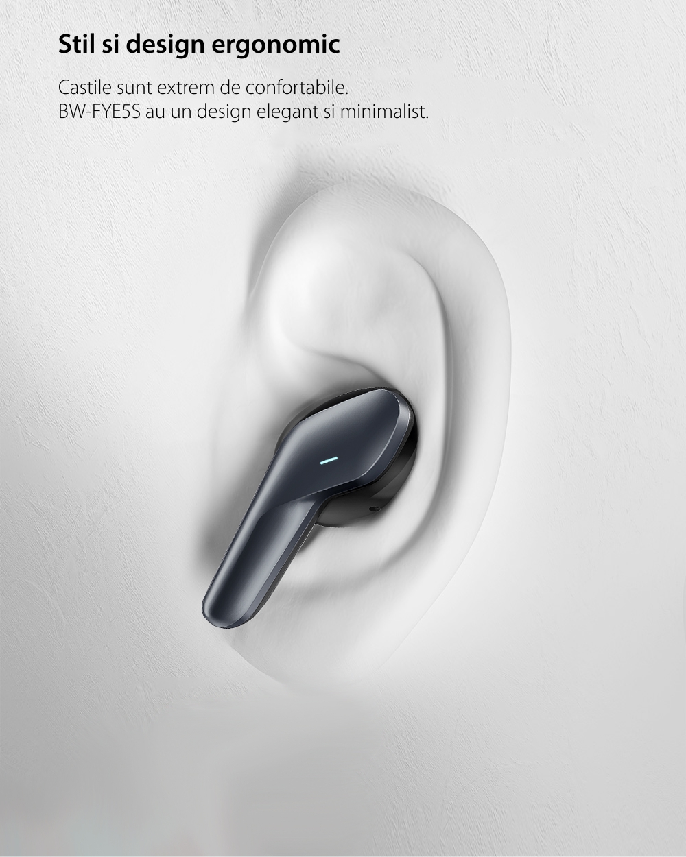 Casti in-Ear Blitzwolf BW-FYE5S, Negru, Bluetooth 5.0, Distanta transmisie 10 m, Compatibilitate universala