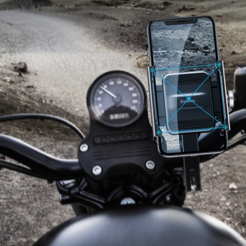 Suport telefon pentru bicicleta / motocicleta Baseus Knight, Gri, Negru