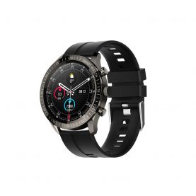 Ceas Smartwatch Twinkler TKY-QY05 Negru, Curea silicon cu Moduri sportive, Monitorizare tensiune arteriala, Memento sedentar, Calitate somn, Calorii arse, Pasi