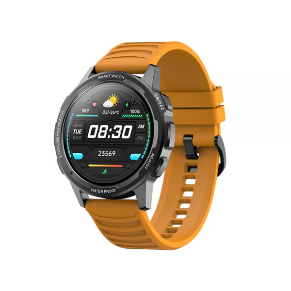 Ceas Smartwatch Twinkler TKY-XL15, Galben cu Moduri sportive, Functii monitorizare sanatate, Ritm cardiac, Tensiune arteriala, Somn, Pasi, Alarma, Memento sedentar