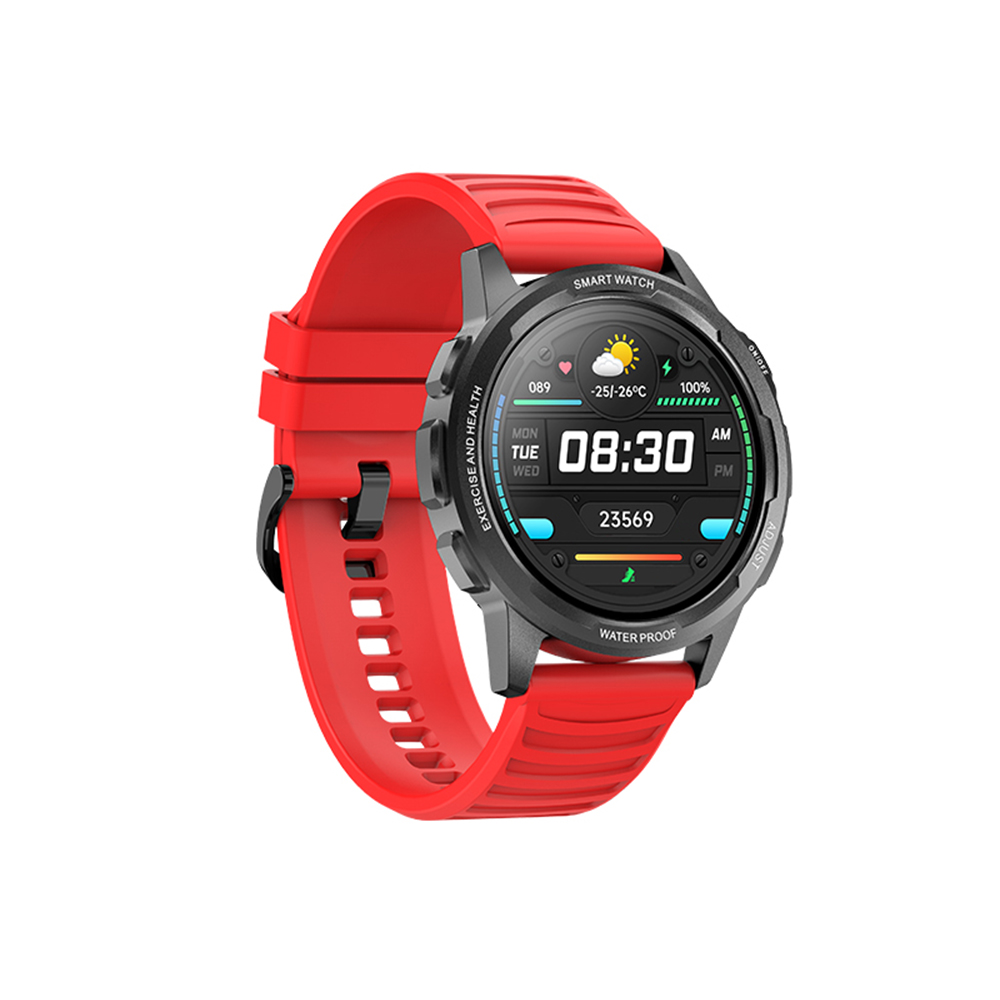 Ceas Smartwatch Twinkler TKY-XL15, Rosu cu Moduri sportive, Functii monitorizare sanatate, Ritm cardiac, Tensiune arteriala, Somn, Pasi, Alarma, Memento sedentar