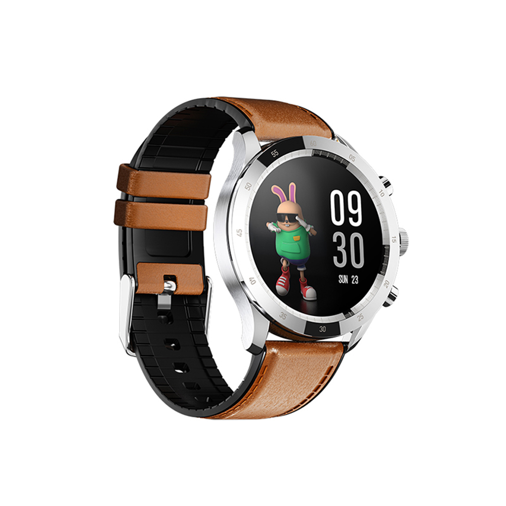 Ceas Smartwatch Twinkler TKY-QY05 Maro, Curea piele cu Moduri sportive, Monitorizare tensiune arteriala, Memento sedentar, Calitate somn, Calorii arse, Pasi