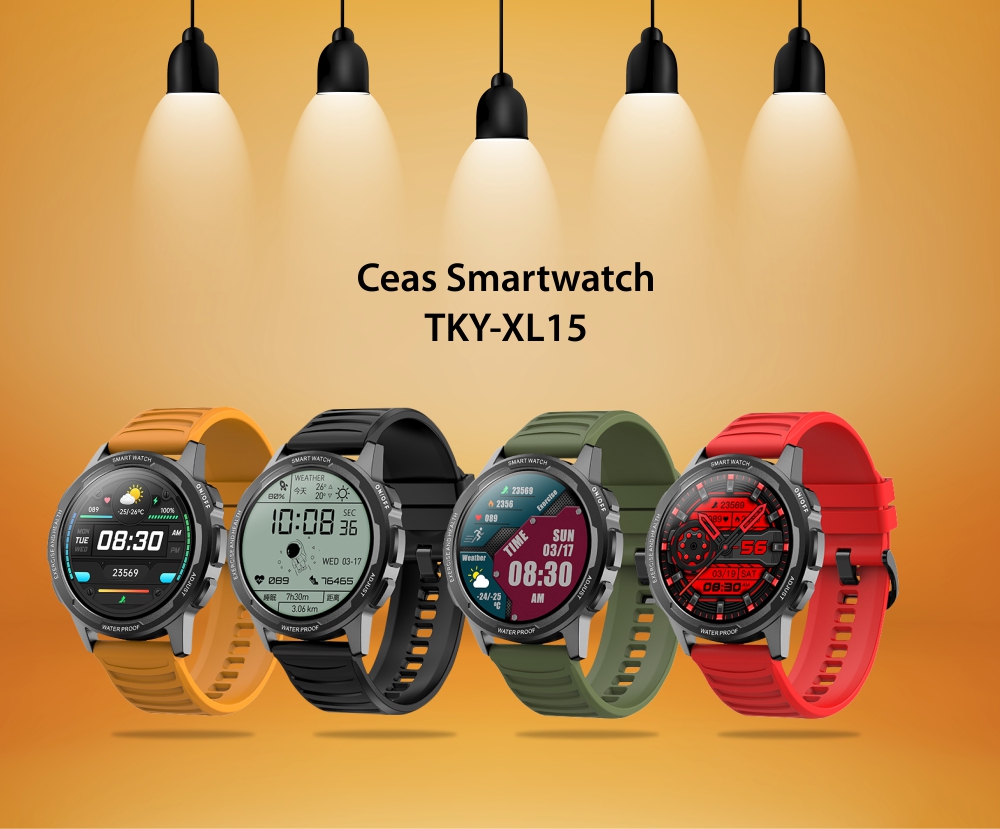 Ceas Smartwatch Twinkler TKY-XL15, Negru cu Moduri sportive, Functii monitorizare sanatate, Ritm cardiac, Tensiune arteriala, Somn, Pasi, Alarma, Memento sedentar