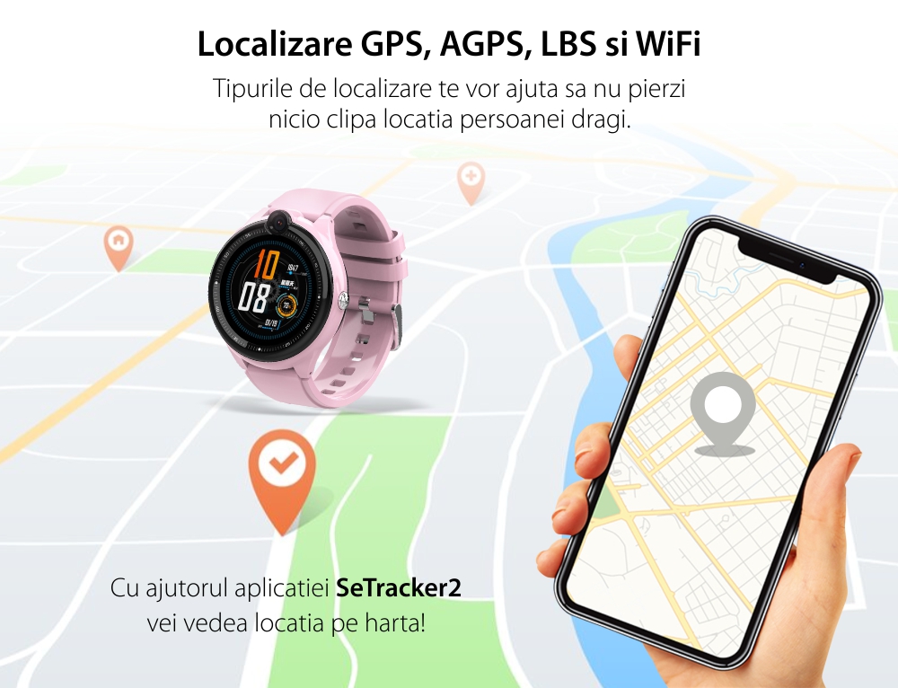 Ceas Smartwatch Pentru Copii, Wonlex KT26, Negru, Nano SIM 4G, Functie telefon, Intercom, Apel video, Contacte, Istoric apeluri, Buton SOS