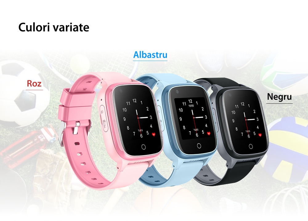 Ceas Smartwatch Pentru Copii Wonlex KT17, Negru cu Functie de Localizare GPS, Comunicare bidirectionala, Pedometru, Alarma, Camera, Mesagerie, Apel Video, Buton SOS