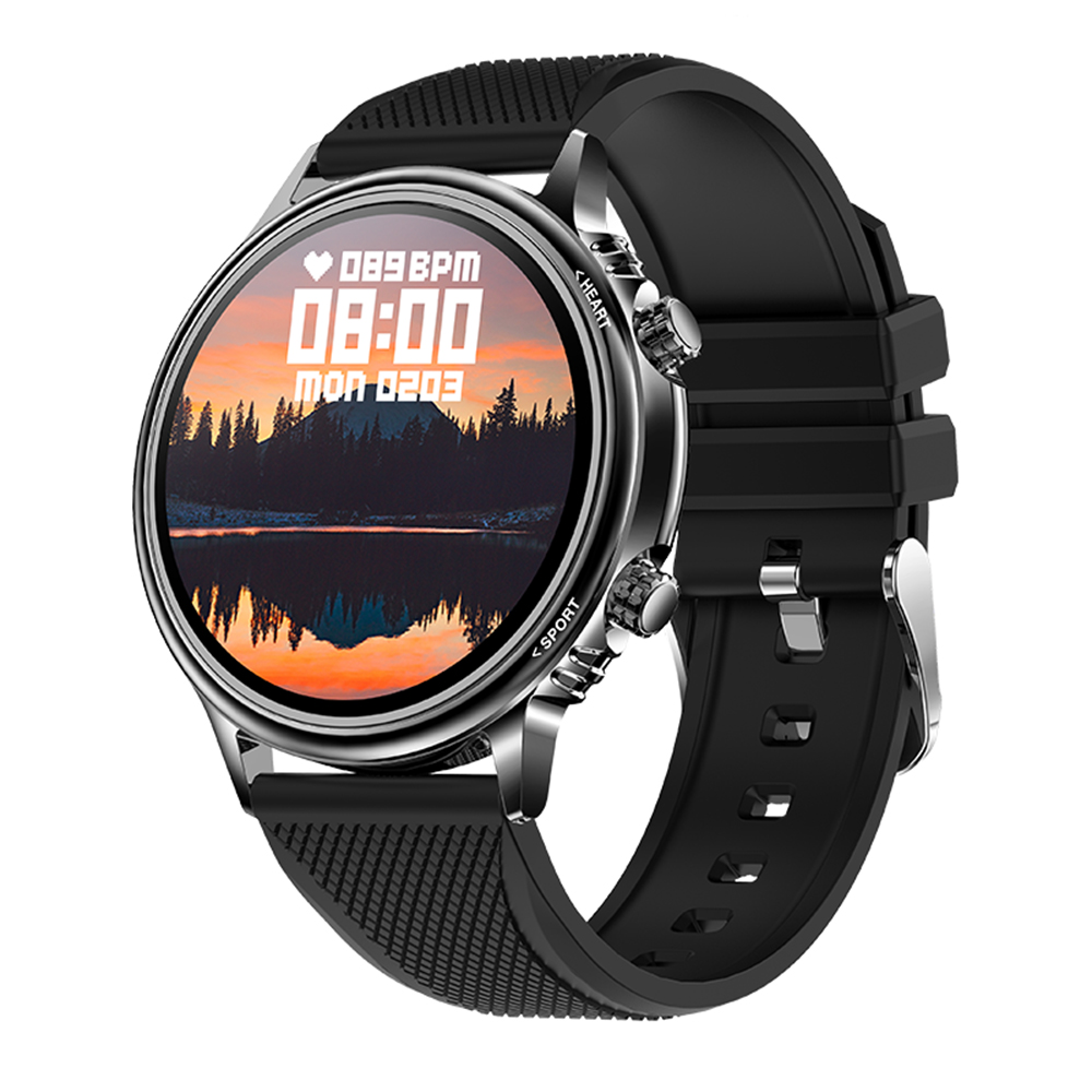 Ceas Smartwatch XK Fitness CF81 cu Functii monitorizare sanatate, Pedometru, Moduri sport, Cronometru, Calorii, Alarma, Bratara silicon, Negru image