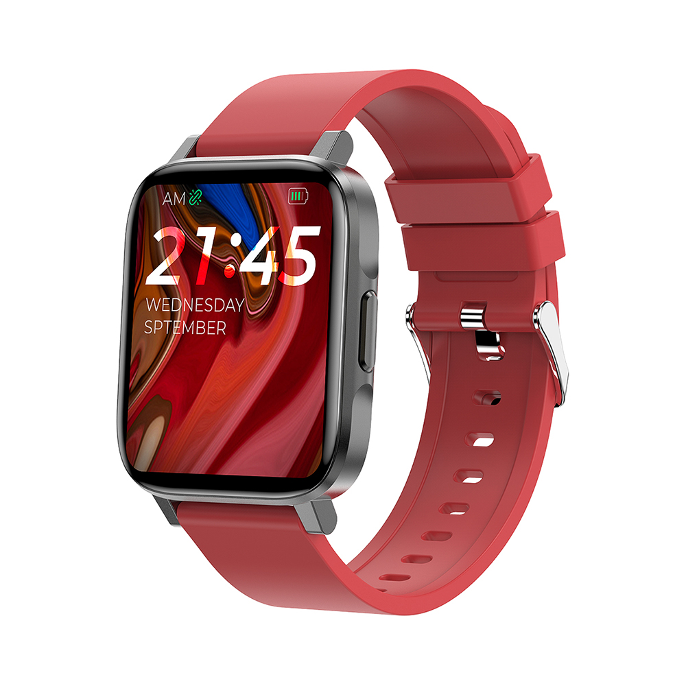 Ceas Smartwatch Twinkler TKY-F60, Rosu cu Monitorizare ritm cardiac, Tensiune arteriala, Calitate somn, Distanta parcursa, Calorii, Pasi (Rosu) imagine noua tecomm.ro