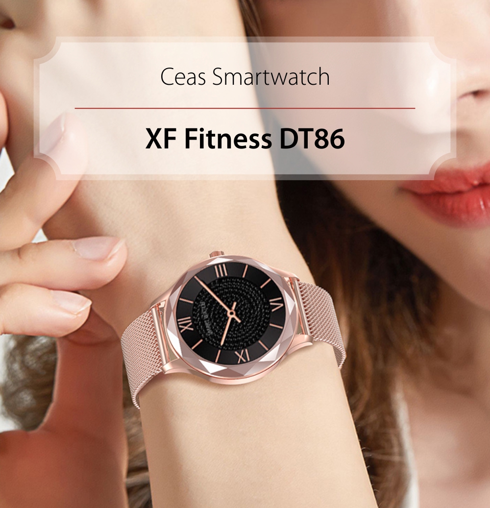 Ceas Smartwatch XK Fitness DT86 cu Functii monitorizare sanatate, Moduri sportive, Antrenament, Cronometru, Informatii vreme, Bratara silicon, Argintiu
