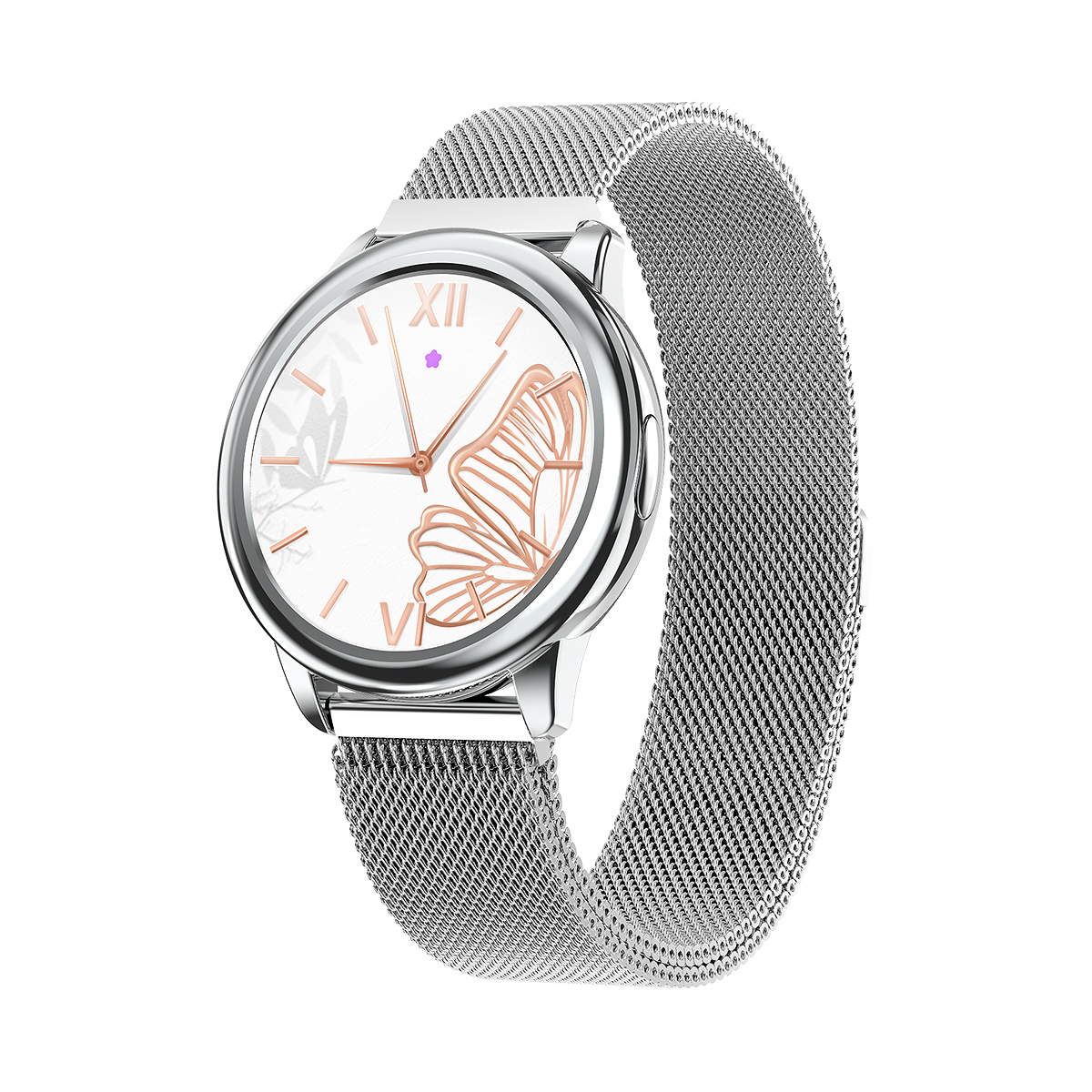 Ceas Smartwatch Dama XK Fitness HDT8 cu Monitorizare sanatate, Calorii arse, Ciclu menstrual, Moduri sportive, Reminder, Bratara metalica, Argintiu Adulti imagine noua idaho.ro