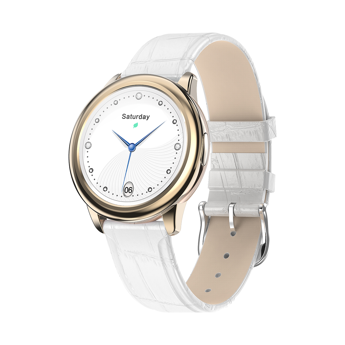Ceas Smartwatch Dama XK Fitness HDT8 cu Monitorizare sanatate, Calorii arse, Ciclu menstrual, Moduri sportive, Reminder, Bratara piele, Rose XK Fitness imagine 2022 crono24.ro