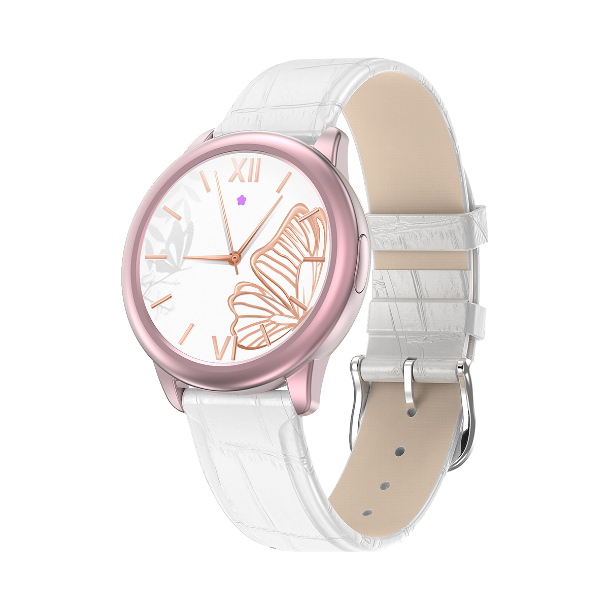 Ceas Smartwatch Dama XK Fitness HDT8 cu Monitorizare sanatate, Calorii arse, Ciclu menstrual, Moduri sportive, Reminder, Bratara piele, Roz Adulti imagine noua idaho.ro