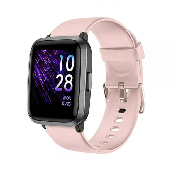 Ceas Smartwatch XK Fitness ID205U cu Functii monitorizare sanatate, Pedometru, Moduri sportive, Memento sedentar, Calorii, Roz