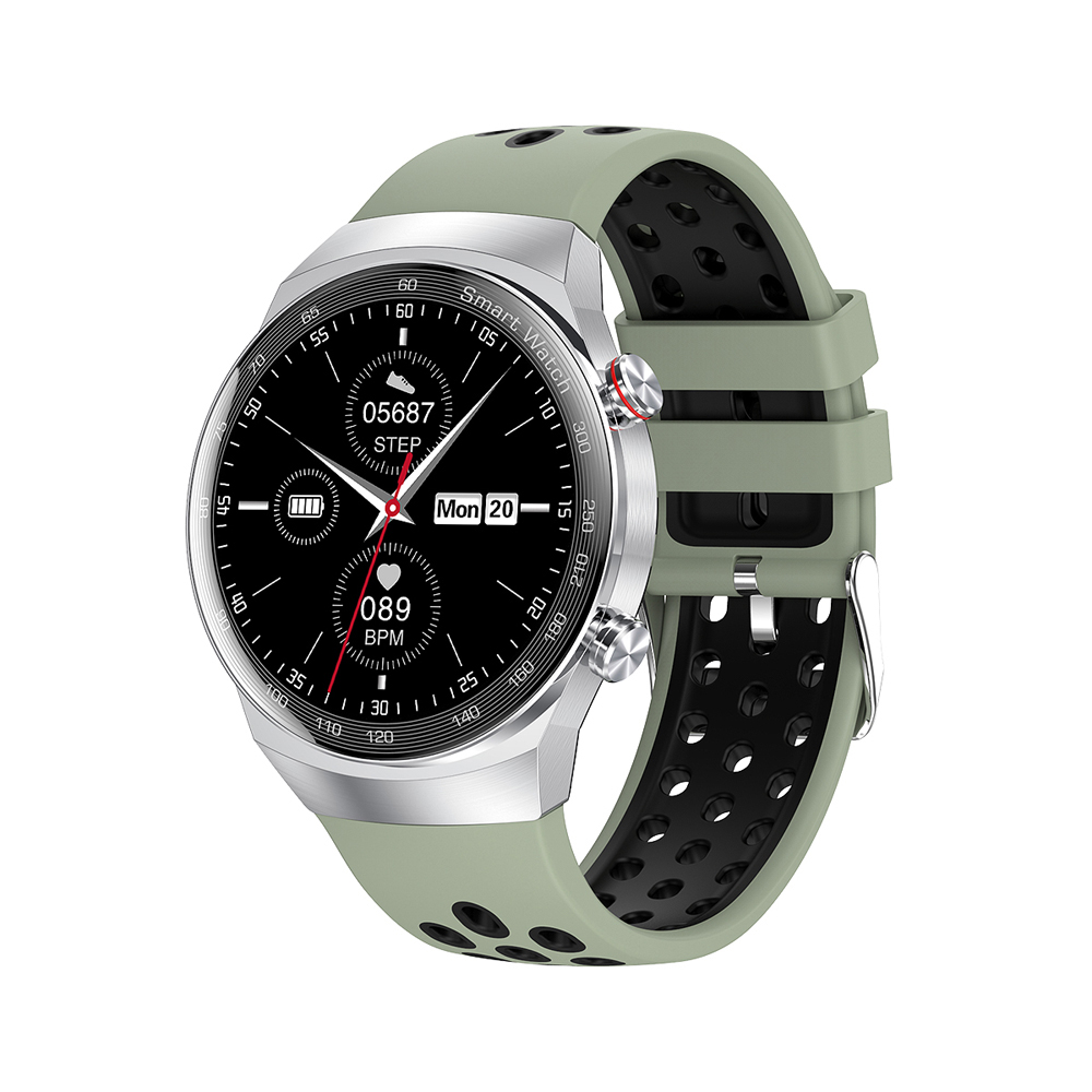Ceas Smartwatch XK Fitness AK26 cu Functii monitorizare sanatate, Memento sedentar, Senzor puls, Pedometru, Notificari, Contacte, Bratara silicon, Verde imagine noua