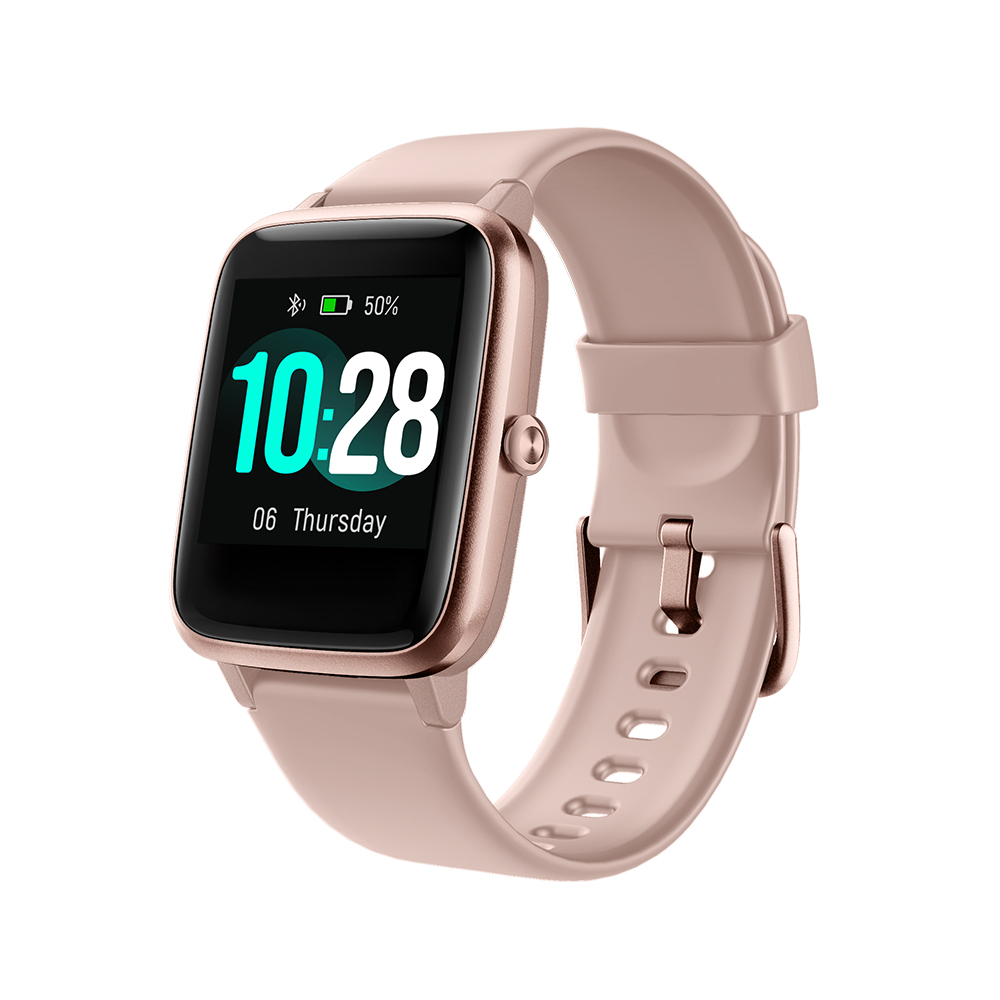 Ceas Smartwatch XK Fitness ID205L cu Functie monitorizare ritm cardiac, Somn, Sedentarism, Moduri sportive, Pedometru, Calorii, Roz