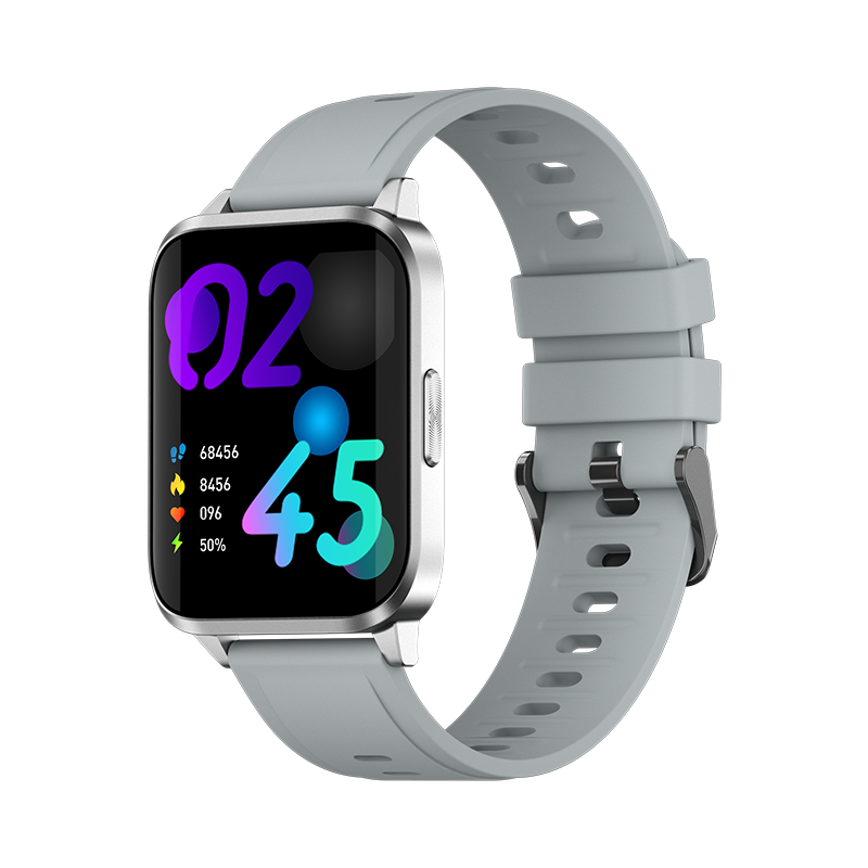 Ceas Smartwatch XK Fitness JM01 cu Functie masurare temperatura corporala, Monitorizare sanatate, Pedometru, Distanta, Calorii, Bratara silicon, Gri Adulti imagine noua idaho.ro