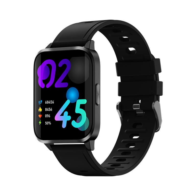 Ceas Smartwatch XK Fitness JM01 cu Functie masurare temperatura corporala, Monitorizare sanatate, Pedometru, Distanta, Calorii, Bratara silicon, Negru