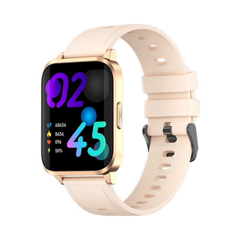 Ceas Smartwatch XK Fitness JM01 cu Functie masurare temperatura corporala, Monitorizare sanatate, Pedometru, Distanta, Calorii, Bratara silicon, Roz Adulti imagine Black Friday 2021