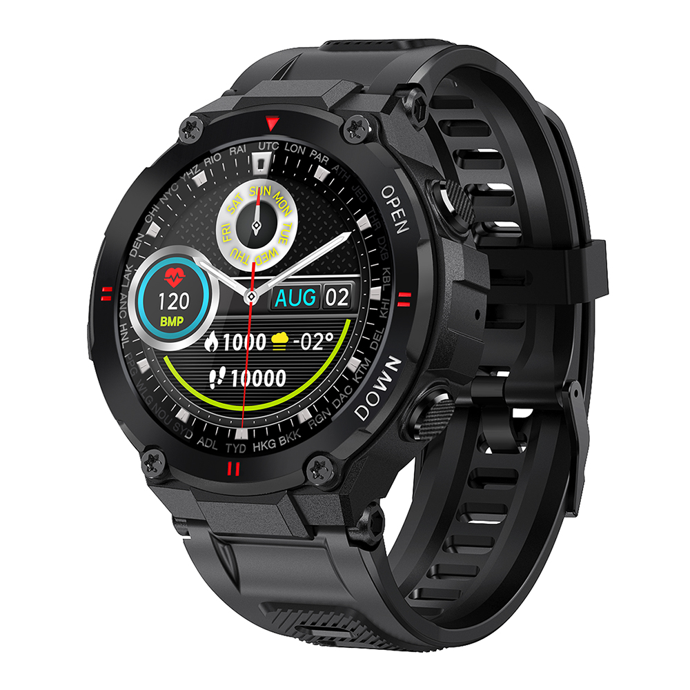 Ceas Smartwatch XK Fitness K22 cu Functii monitorizare sanatate, Calitatea somnului, Moduri sport, Cadran personalizat, Calorii, Distanta, Memento, Negru XK Fitness imagine noua 2022