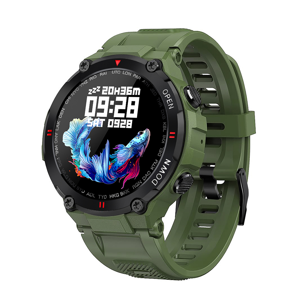 Ceas smartwatch xk fitness k22 cu functii monitorizare sanatate, calitatea somnului, moduri sport, cadran personalizat, calorii, distanta, memento, verde