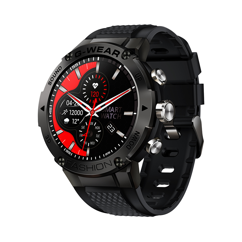 Ceas Smartwatch XK Fitness K28H cu Functii monitorizare sanatate, Cadran personalizat, Calitatea somnului, Moduri sportive, Calorii, Memento, Negru