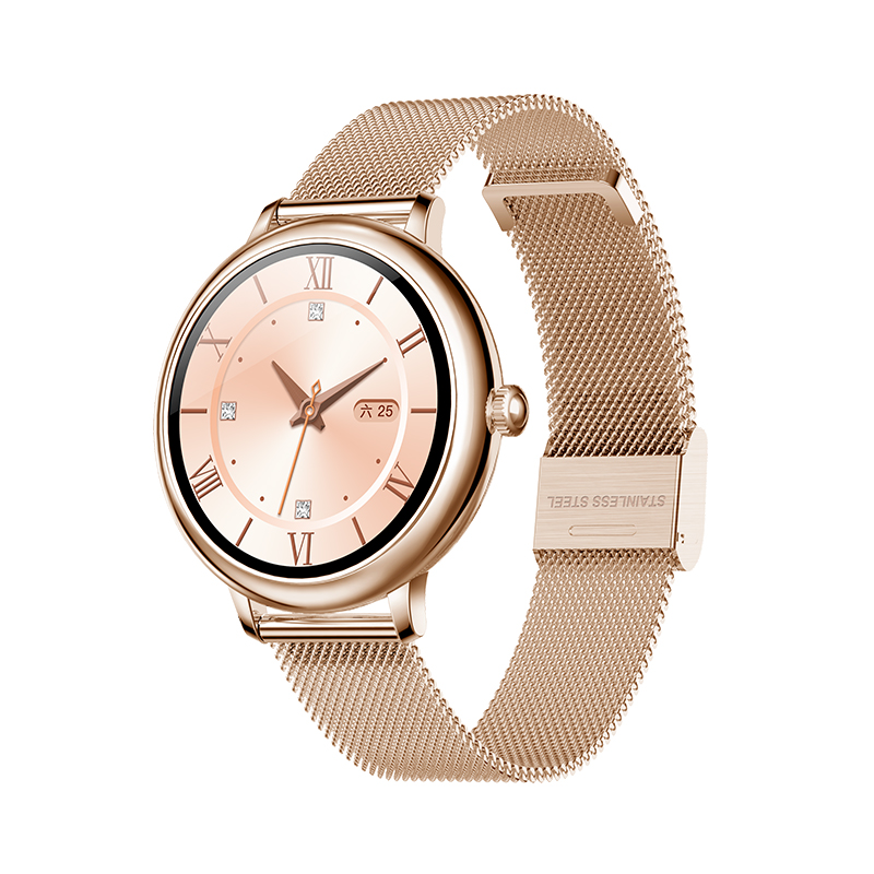 Ceas smartwatch xk fitness cf80 cu monitorizare oxigen, tensiune arteriala, puls, somn, calorii, pedometru, mod exercitii, alarma, bratara metalica, auriu