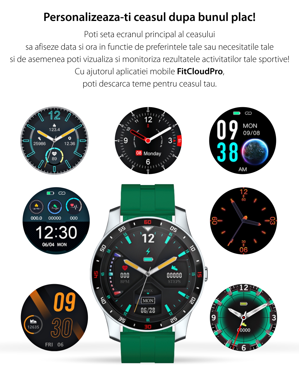 Ceas Smartwatch XK Fitness F12S Pro cu Monitorizare Automata Puls, Tensiune, Oxigen, Somn, Memento sedentar, Moduri sportive, Calorii, Rosu