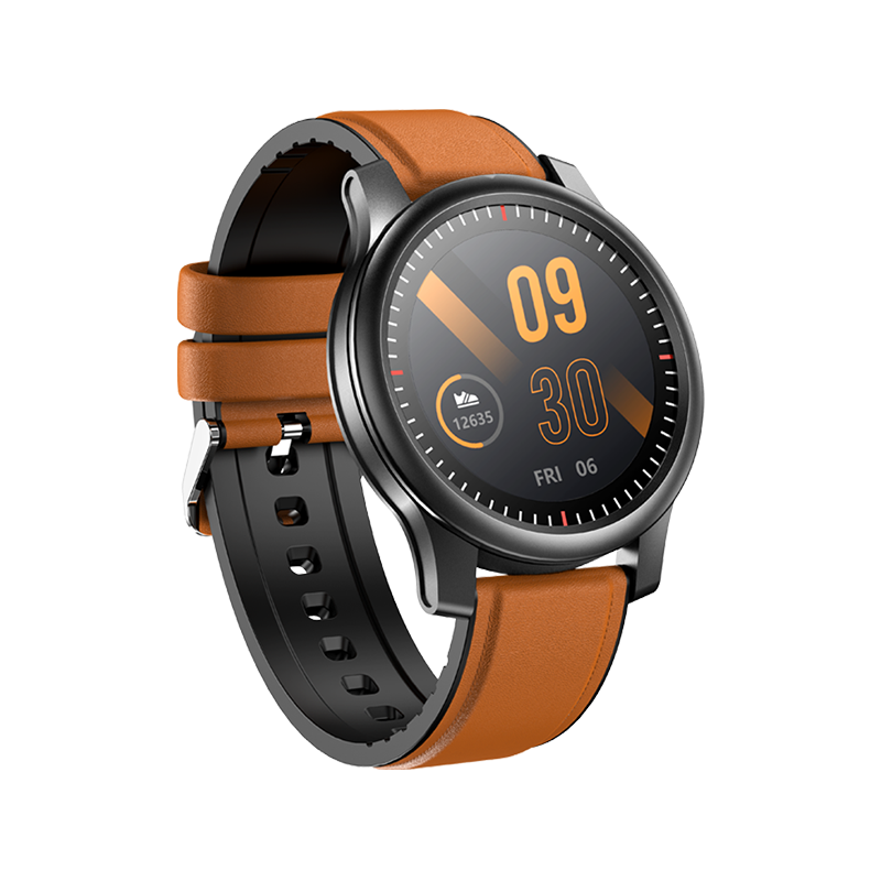 Ceas Smartwatch XK Fitness F12S cu Monitorizare Puls, Tensiune, Oxigen, Somn, Memento sedentar, Moduri sportive, Calorii, Maro Adulti imagine noua idaho.ro