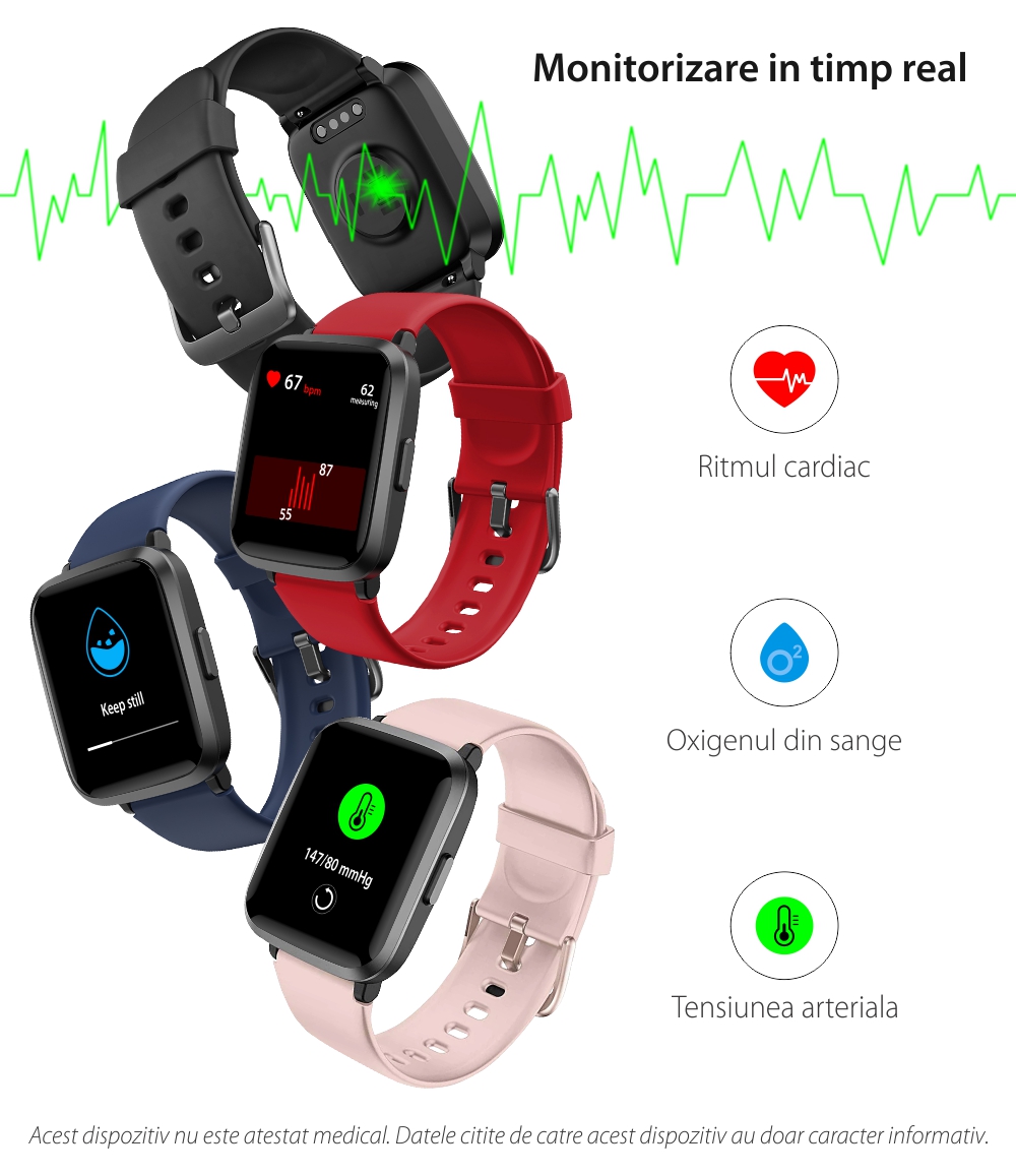 Ceas Smartwatch XK Fitness ID205U cu Functii monitorizare sanatate, Pedometru, Moduri sportive, Memento sedentar, Calorii, Negru