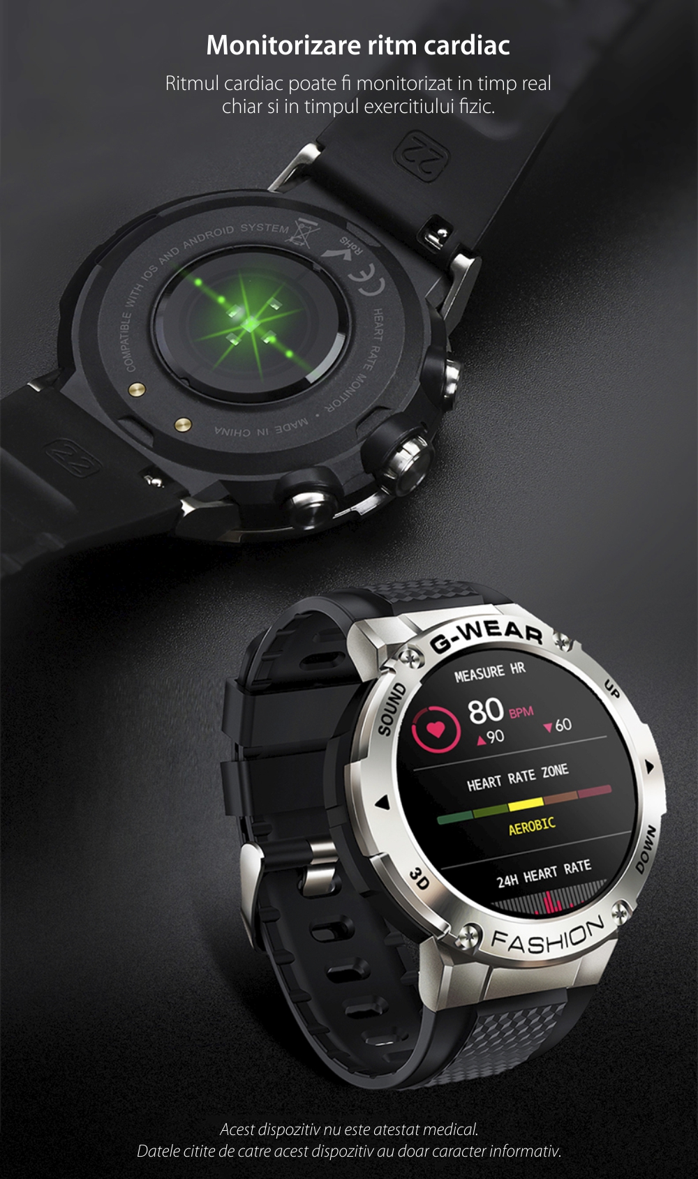 Ceas Smartwatch XK Fitness K28H cu Functii monitorizare sanatate, Cadran personalizat, Calitatea somnului, Moduri sportive, Calorii, Memento, Negru