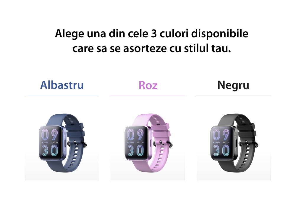 Ceas Smartwatch XK Fitness C17 cu Monitorizare ritm cardiac, Nivel oxigen, Moduri sportive, Memento sedentar, Pedometru, Alarma, Lanterna, Roz