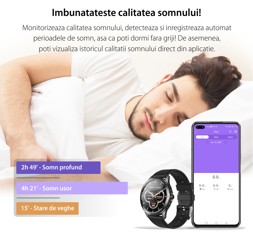 Ceas Smartwatch Twinkler TKY-Q29, Maro cu Functii sanatate, Moduri fitness, Pedometru, SMS / Apel Reminder, Memento sedentar, Alarma