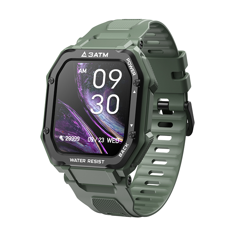 Ceas Smartwatch XK Fitness C16 cu Functie de monitorizare somn, Ritm cardiac, Tensiune arteriala, Pedometru, Notificari, Verde -C16 imagine Black Friday 2021