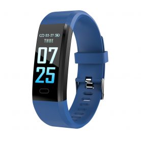 Bratara fitness inteligenta XK Fitness 115 Plus cu Functii monitorizare sanatate, Memento sedentar, Calorii arse, Pedometru, Notificari apel / SMS, Albastru