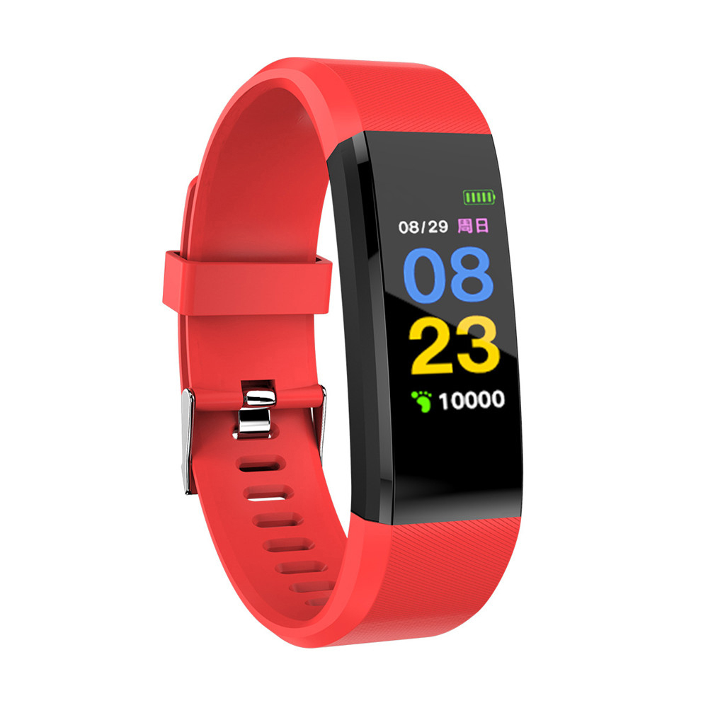 Bratara fitness inteligenta XK Fitness 115 Plus cu Functii monitorizare sanatate, Memento sedentar, Calorii arse, Pedometru, Notificari apel / SMS, Rosu XK Fitness imagine 2022 crono24.ro