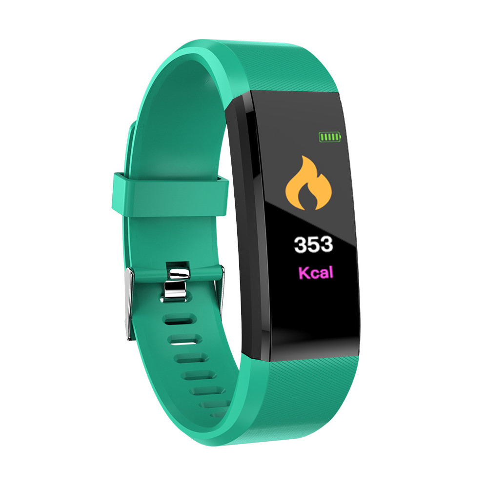 Bratara fitness inteligenta XK Fitness 115 Plus cu Functii monitorizare sanatate, Memento sedentar, Calorii arse, Pedometru, Notificari apel / SMS, Verde XK Fitness imagine 2022 crono24.ro