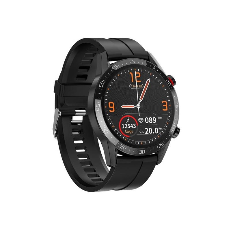 Ceas Smartwatch XK Fitness L13 cu Moduri sportive, Nivel oxigen, Ritm cardiac, Silicon, Negru Xkids