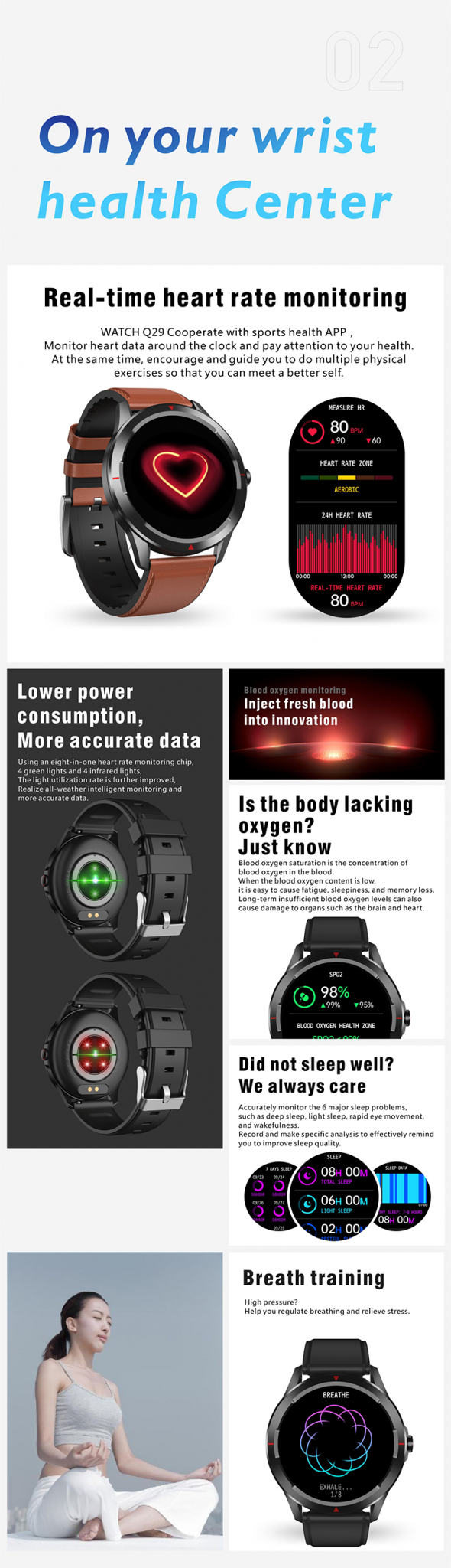 Ceas Smartwatch XK Fitness KM03 cu Functie masurare puls, Tensiune arteriala, Oxigen, Calitate somn, Pedometru, Calorii, Moduri sportive, Bratara silicon, Negru