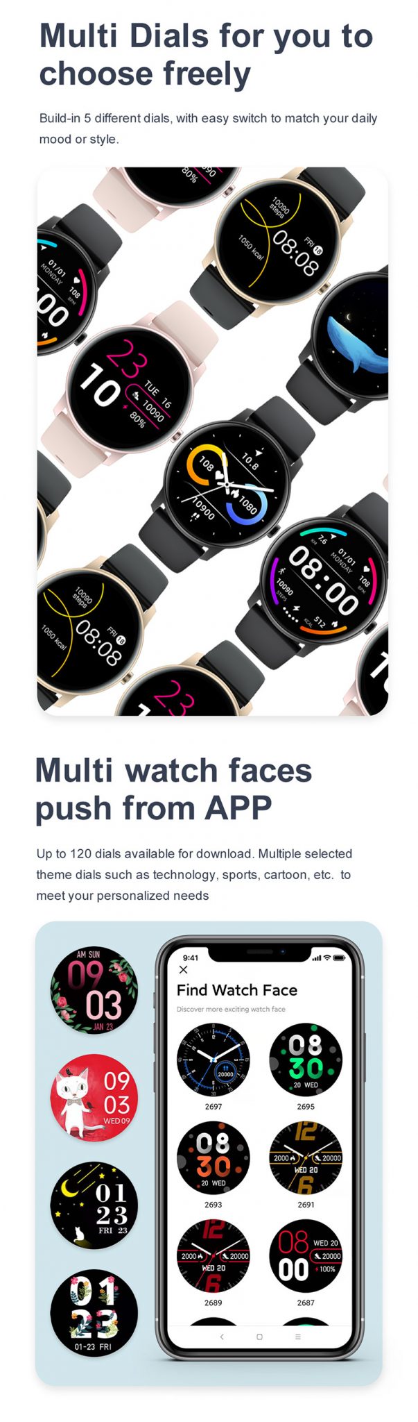 Ceas Smartwatch XK Fitness KW77 cu Moduri sport, Functii sanatate, Notificari, Negru