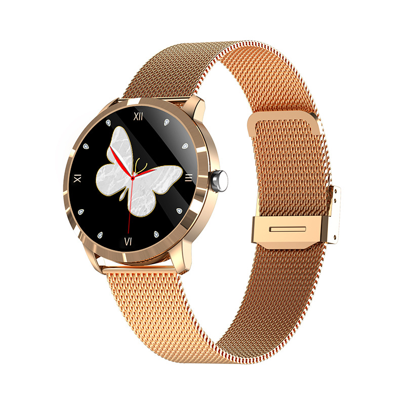 Ceas smartwatch dama xk fitness q8l cu display 1.09 inch, senzor puls, calorii, auriu