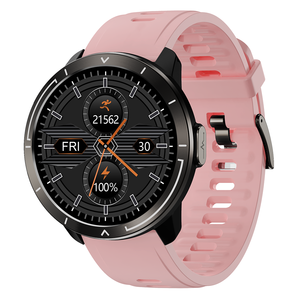 Ceas Smartwatch XK Fitness M18 Plus cu Display 1.3 inch OLED, Puls, ECG, Tensiune, Roz XK Fitness imagine noua 2022