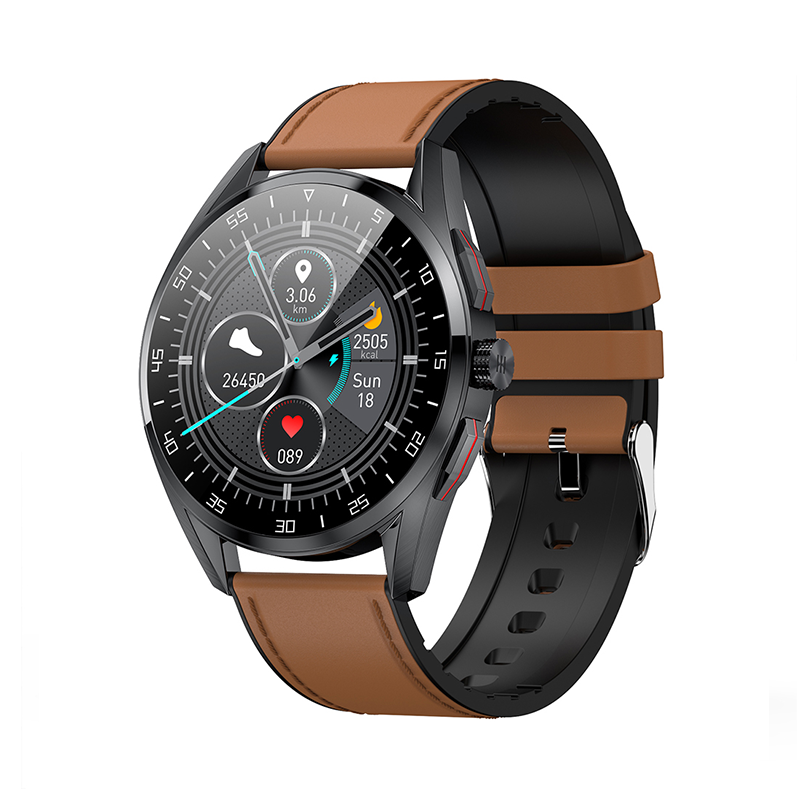 Ceas Smartwatch XK Fitness M3 cu Moduri sportive, Puls, Calorii, Piele, Maro XK Fitness imagine 2022 crono24.ro