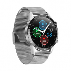 Ceas Smartwatch XK Fitness M4 Pro cu Display 1.32 inch IPS, Calorii, Puls, Metal, Argintiu