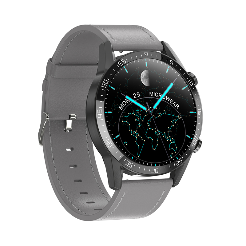 Ceas Smartwatch XK Fitness M4 Pro cu Display 1.32 inch IPS, Calorii, Puls, Piele, Gri XK Fitness imagine 2022 crono24.ro